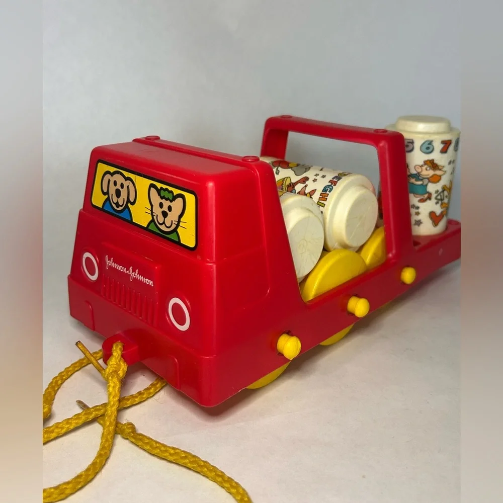 Rhythm Rollers Johnson & Johnson Developmental Toy 1980s Red‎ Truck Vintage